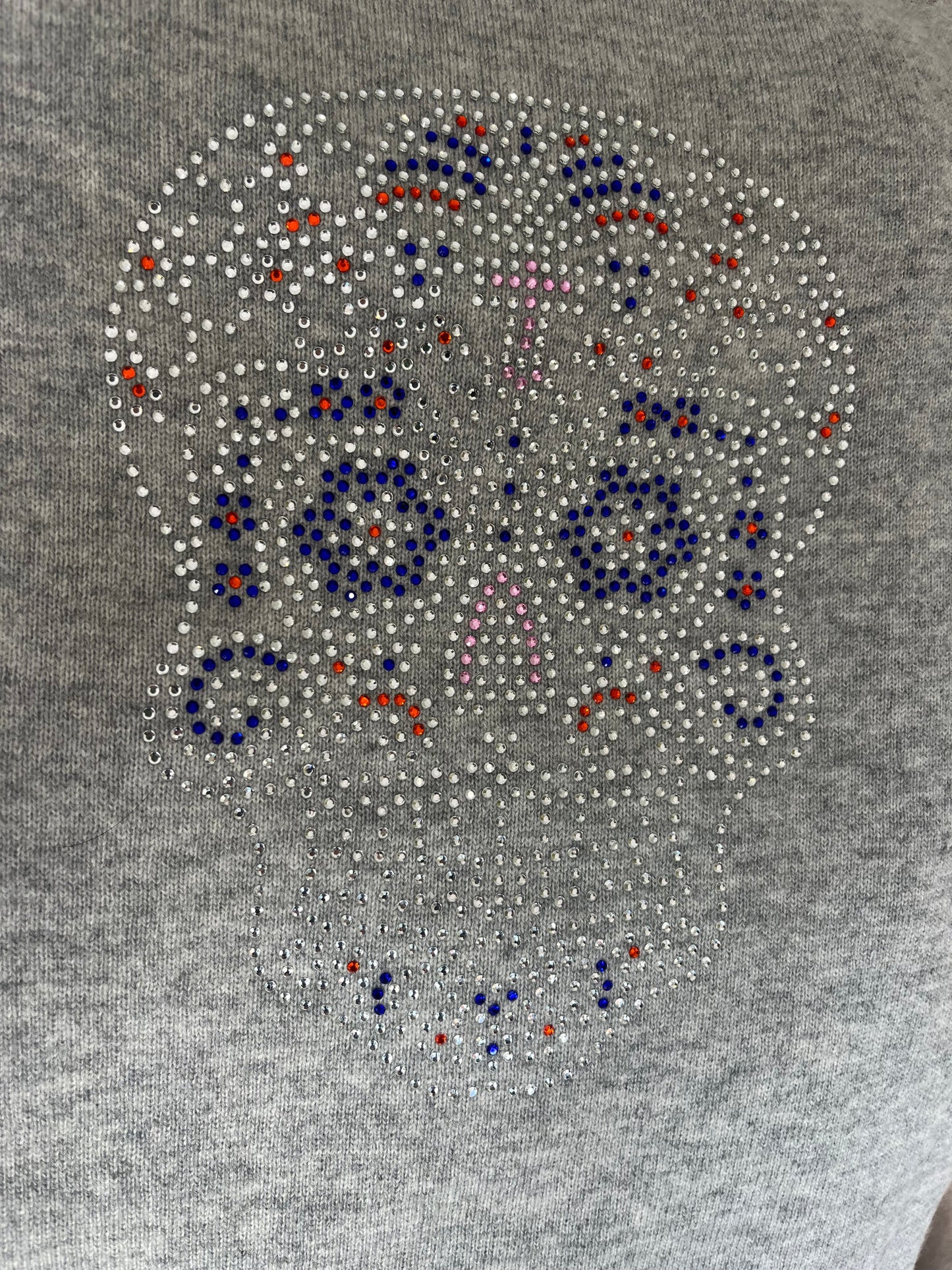 ONLY ONE LEFT - Grey boxy crew neck with "Day of the Dead" diamante back
