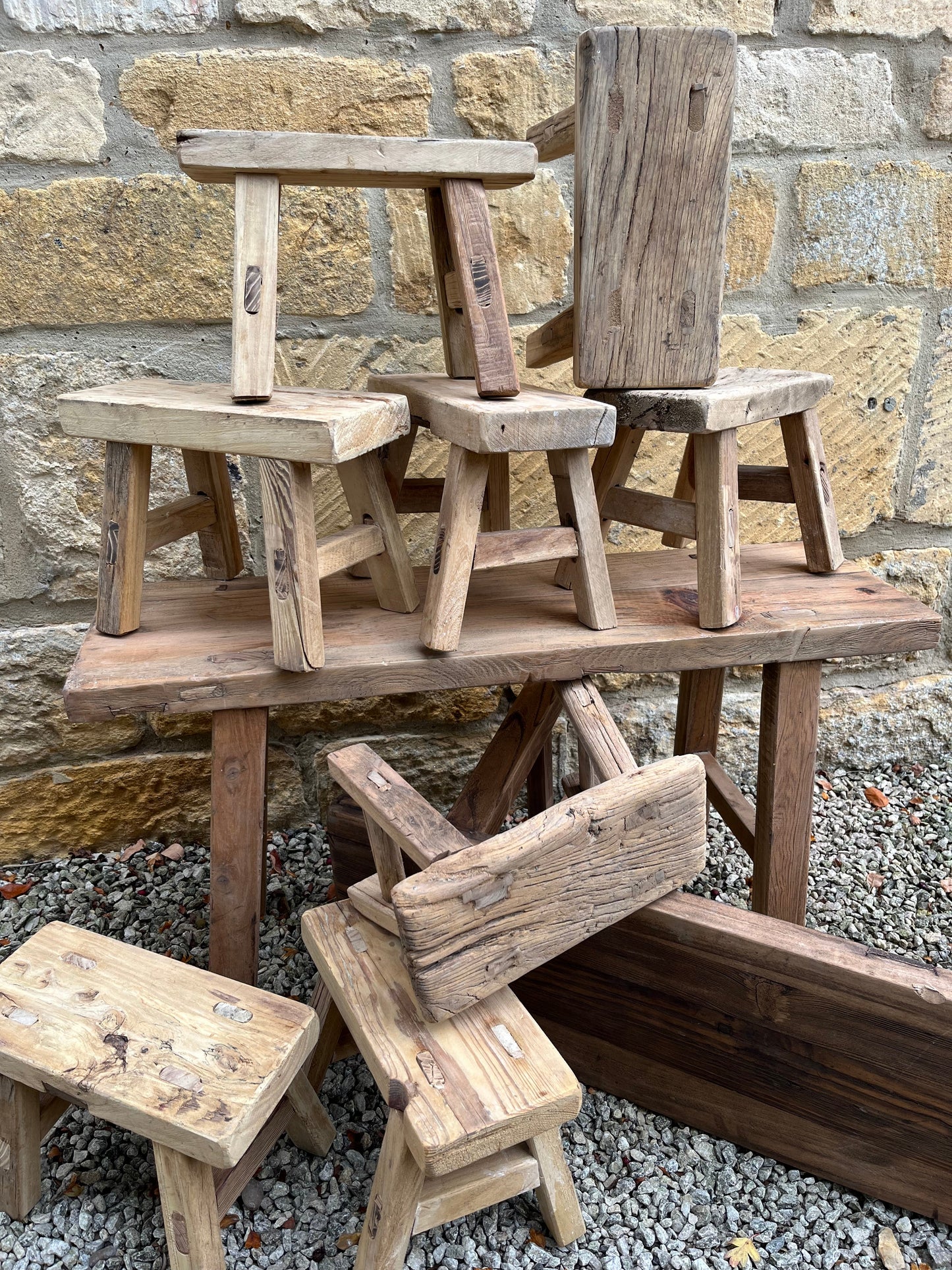 Mini Elm stools