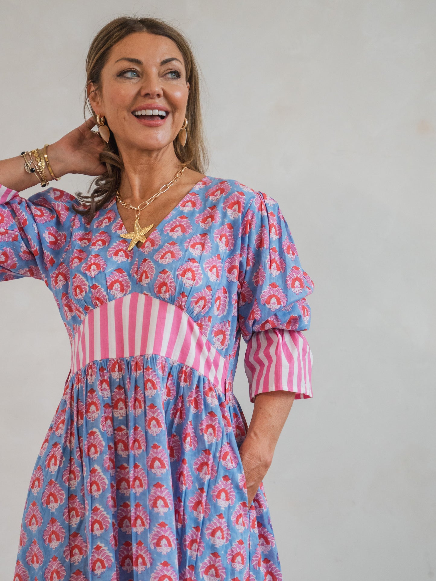 'NO REGRETS' DRESS IN STRAWBERRIES AND CREAM