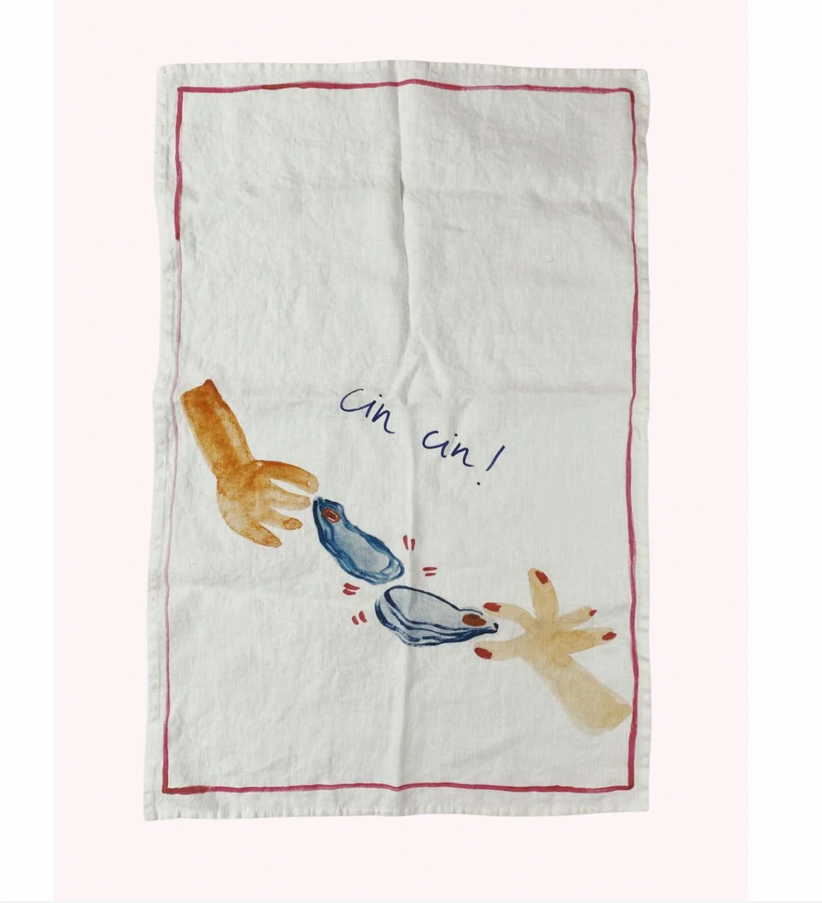 Oyster Cheers Linen Tea Towel