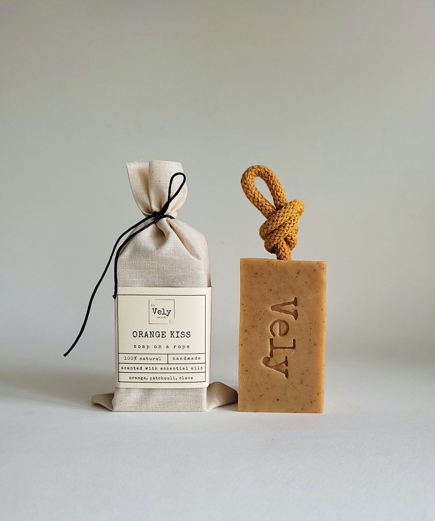 Natural Soap On A Rope - Orange Kiss