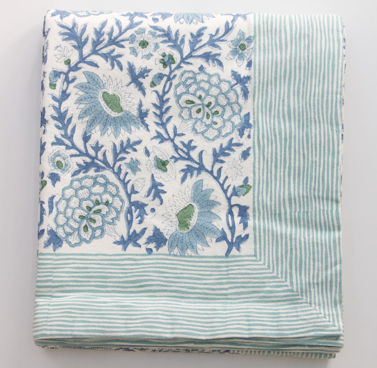 Extra Large Sunny Day Block Printed Tablecloth 340x160cm