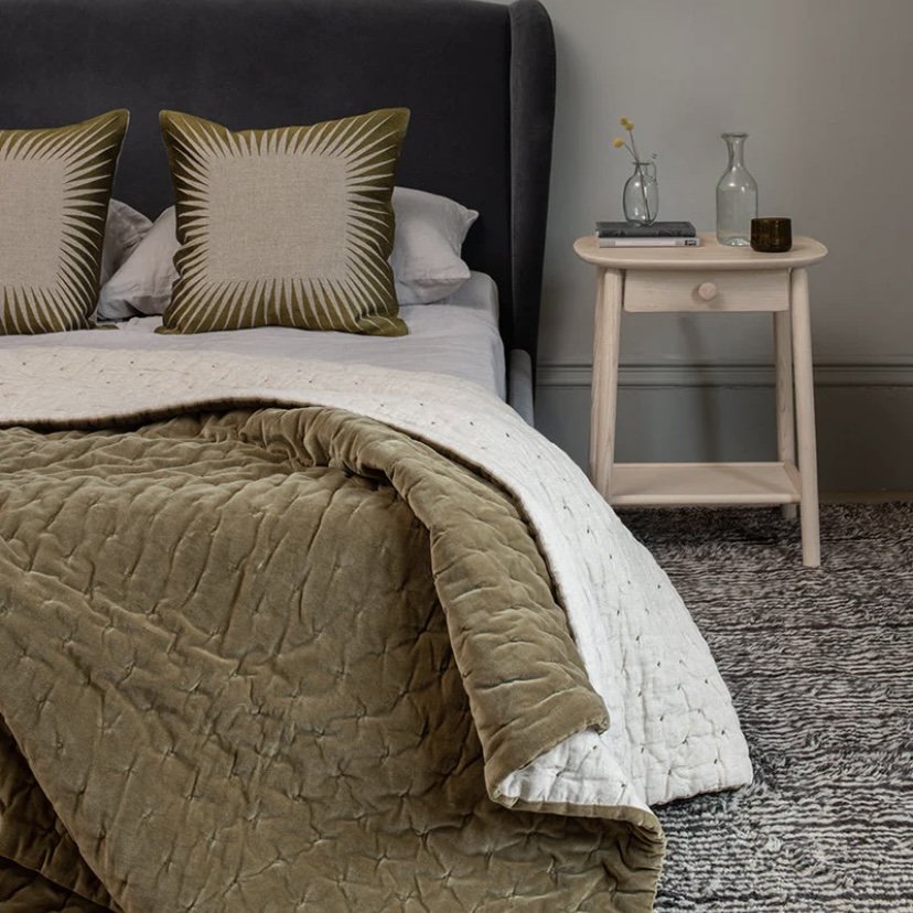 Velvet and Linen Throw