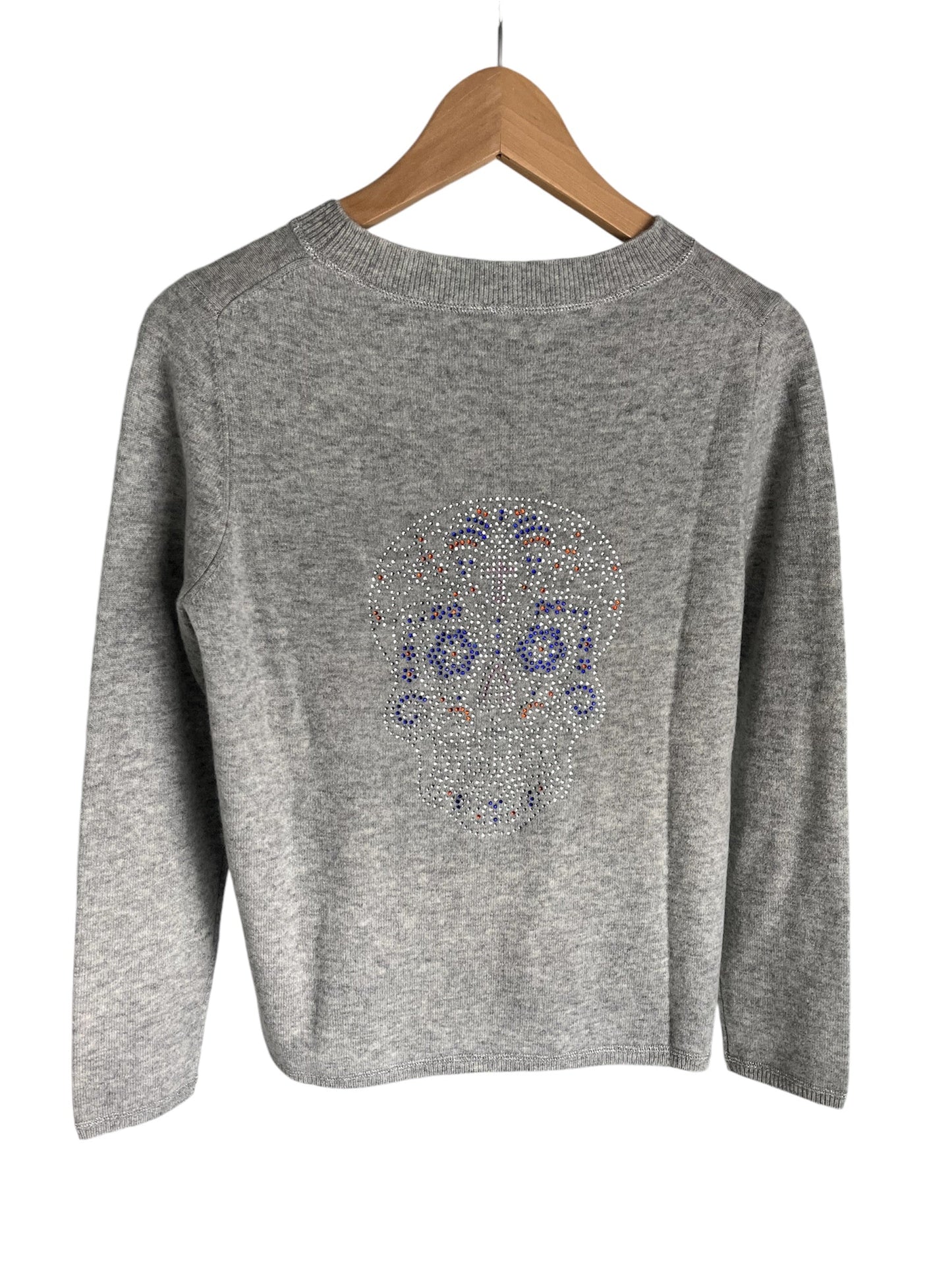 ONLY ONE LEFT - Grey boxy crew neck with "Day of the Dead" diamante back