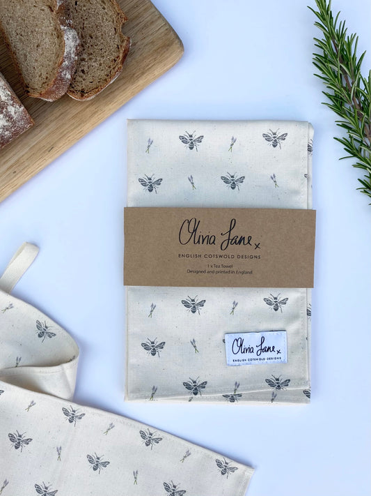 Tea Towel - 'Flying Solo' Bee