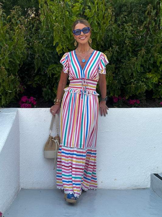 'MISHA' DRESS IN CANDY STRIPE