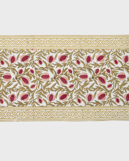 Block Printed Pomegranate Table Runner