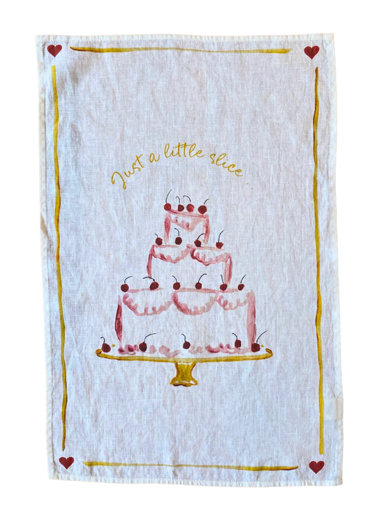 Just A Little Slice - Linen Tea Towel