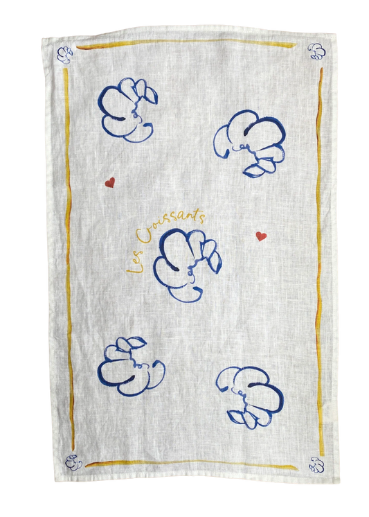 Les Croissants - Linen Tea Towel