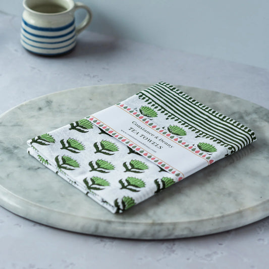 Lotus Flower Design Tea Towels