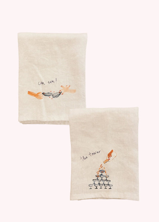 The Tower and Oyster Cheers. Napkin Set